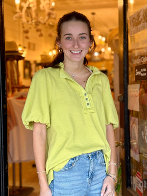 JODIFL: Lime Green Top