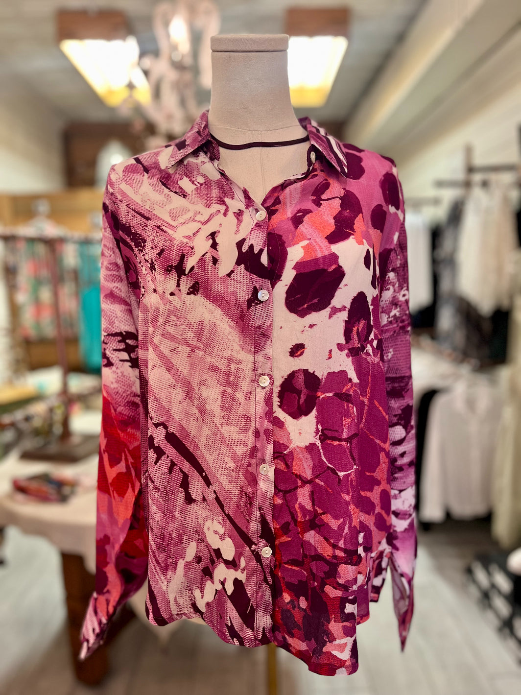 APNY: Wild Orchid Print Button-up