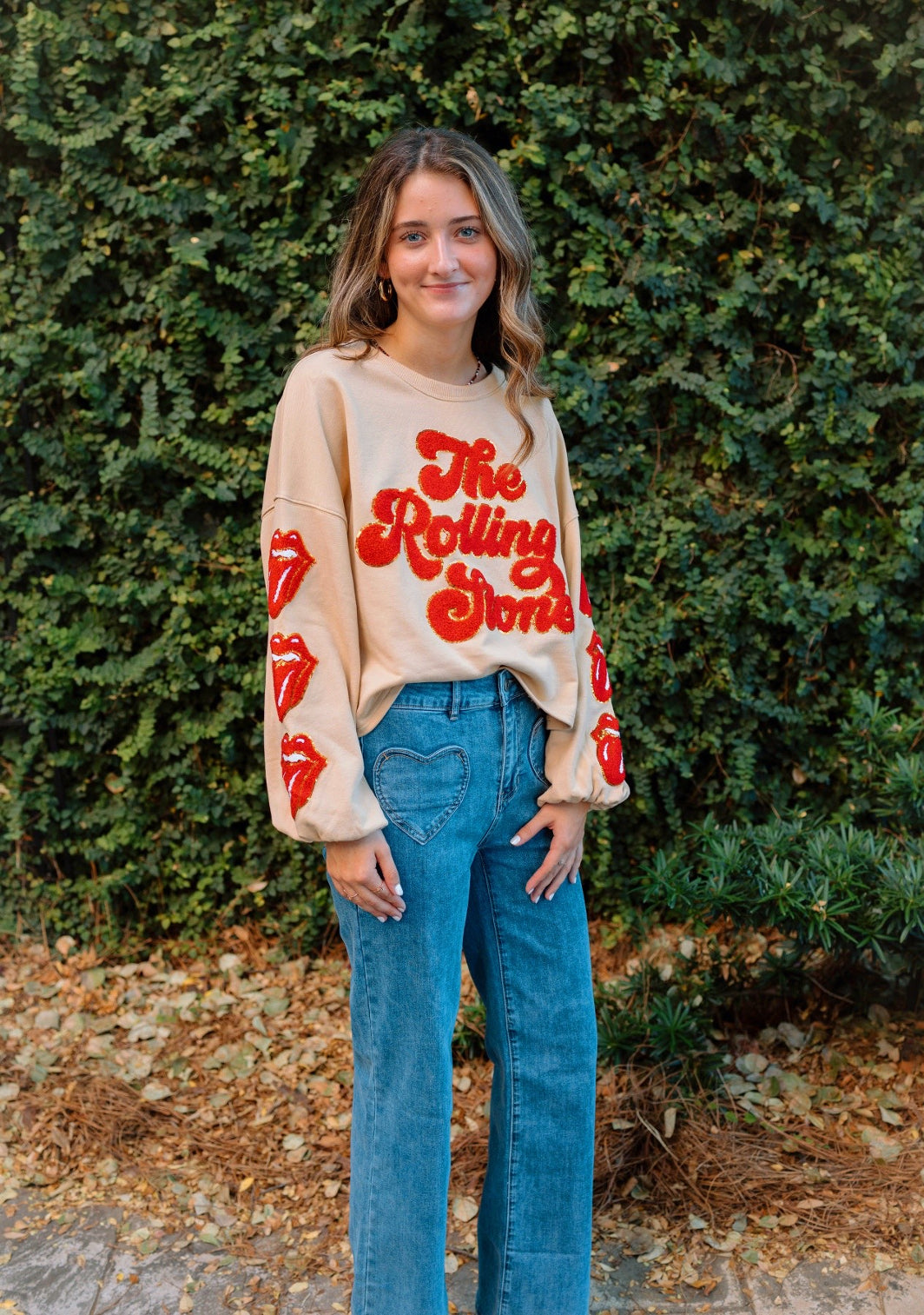 Fantastic Fawn: Rolling Stones Patch Sleeve Top